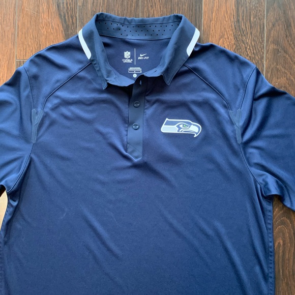 Nike Dri-Fit Seattle Seahawks navy polo men’s LG. - Picture 6 of 7